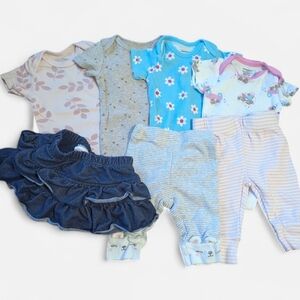 Mixed Brands Newborn Baby Girl 7-Piece Bundle